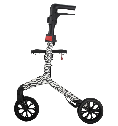 Déambulateur 4 roues élégant léger et pliable avec siège Rio zebra