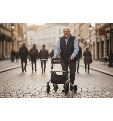 Déambulateur 4 roues élégant léger et pliable avec siège Rio personne âgée