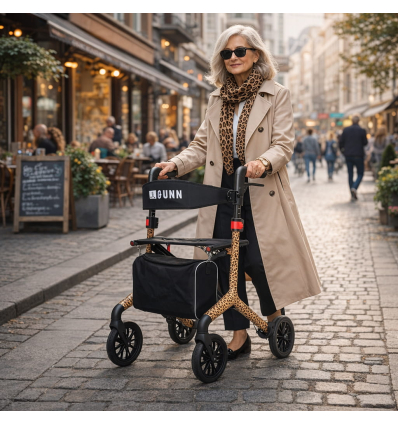 Déambulateur 4 roues élégant léger et pliable avec siège Rio senior