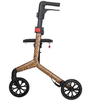 Déambulateur 4 roues élégant léger et pliable avec siège Rio leopard