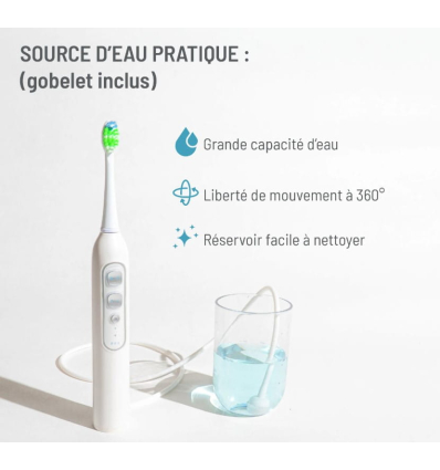 Brosse à dents électrique 3 en 1 détartrante avec jet dentaire Haepi Julia
