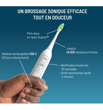 Brosse à dents électrique 3 en 1 détartrante avec jet dentaire Haepi Julia