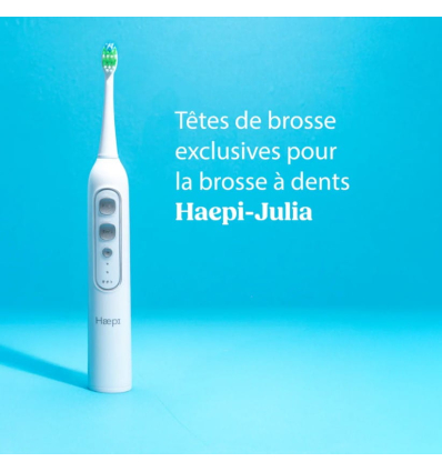 Lot de 4 brossettes dentaires pour brosse à dents 3 en 1 avec jet Haepi Julia