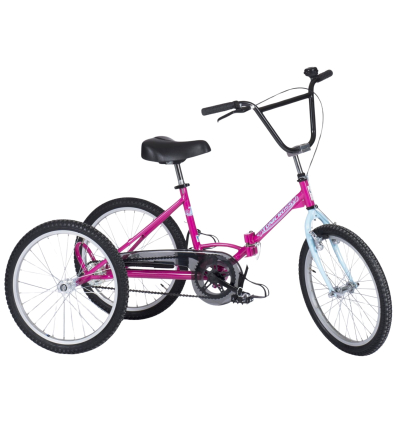 Tricycle enfant adulte pliant 3 roues Tonicross Plus Rupiani rose