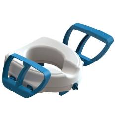 Rehausseur WC confortable avec accoudoirs relevables Capri sans couvercle