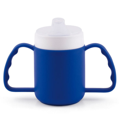 Tasse isotherme avec couvercle et anses Facility pour une prise en main facile bleu