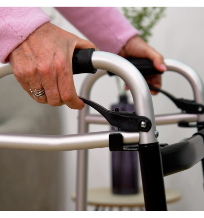Déambulateur 2 roues léger, pliable et réglable en largeur et hauteur