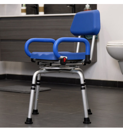 Siège de douche pivotant Soft avec accoudoirs relevables