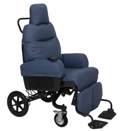 Fauteuil médical roulant à pousser à inclinaison électrique EDEN e Innov'SA PVC Océan