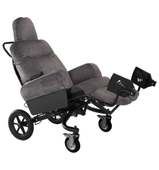 Fauteuil médical roulant à pousser à inclinaison électrique EDEN e Innov'SA velours galène