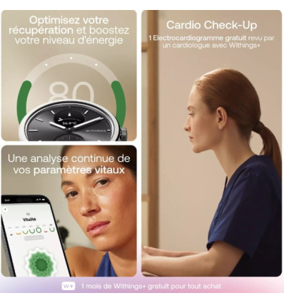 Montre connectée hybride ScanWatch 2 Withings 42 mm noire