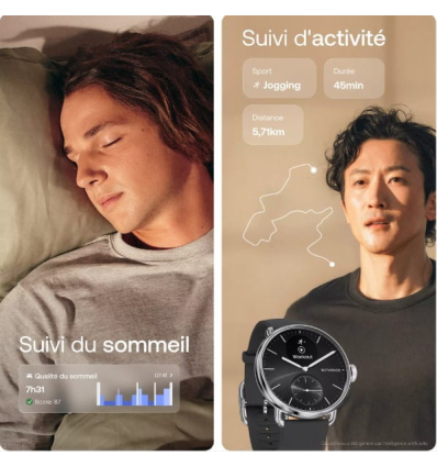Montre connectée hybride ScanWatch 2 Withings 42 mm noire