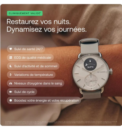 Montre connectée hybride ScanWatch 2 Withings 42 mm noire