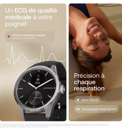 Montre connectée hybride ScanWatch 2 Withings 42 mm noire