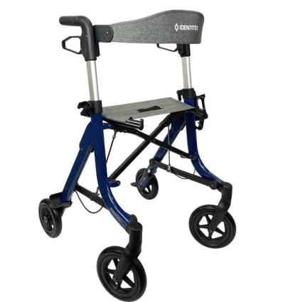 Rollator 4 roues pliant avec siège Neo Light bleu