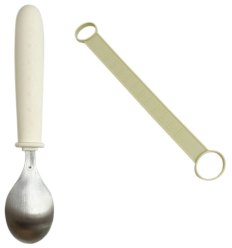 cuillère ergonomique avec lanière en silicone antidérapante