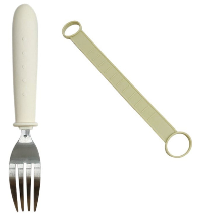 fourchette ergonomique avec lanière en silicone antidérapante