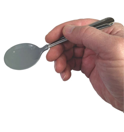 Cuillère ergonomique caoutchoutée PLASTISOL gris