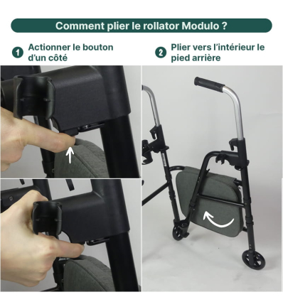 Déambulateur pliable 2 roues Modulo