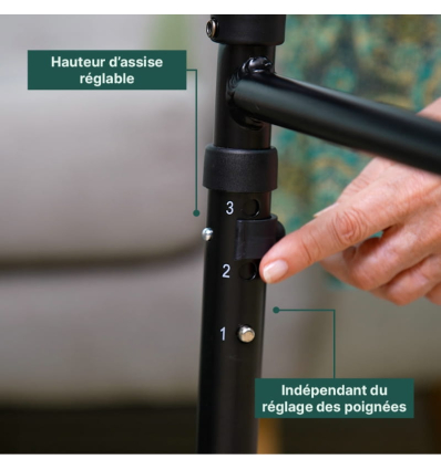 Déambulateur pliable 2 roues Modulo réglable en hauteur