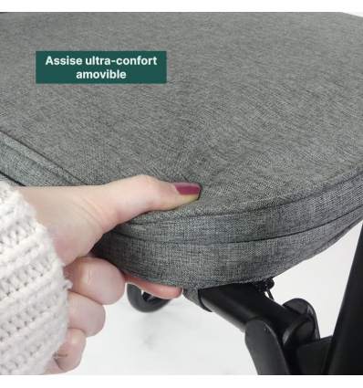 Déambulateur pliable 2 roues Modulo avec assise confort