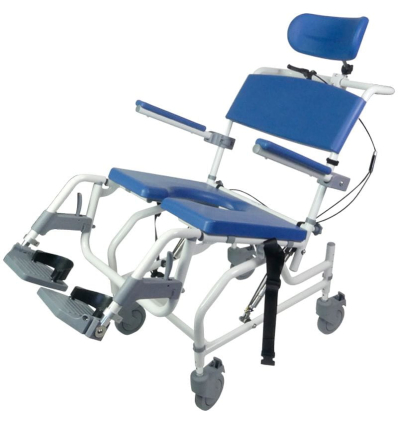 Fauteuil de douche percé inclinable à roulettes Aston Tilt Pro