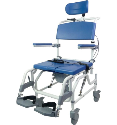 Fauteuil de douche percé inclinable à roulettes Aston Tilt Pro