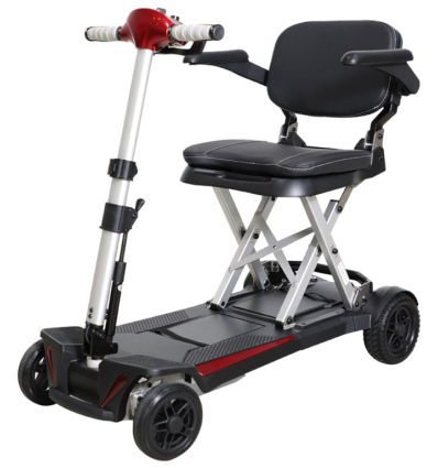Scooter électrique PMR pliable à 4 roues Flat 4 Medtrade rouge