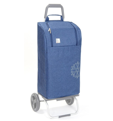 Chariot de courses 6 roues avec système de verrouillage Carlux Trio bleu isotherme