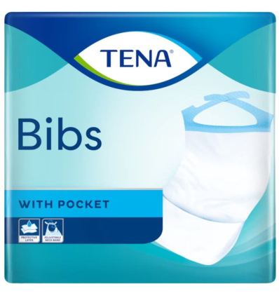 Bavoirs jetables pour adultes TENA Bibs – Lot de 75