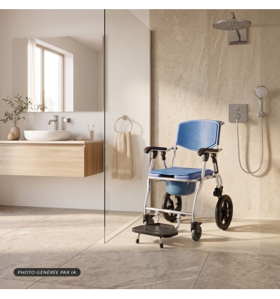 Chaise de douche percée mobile et pliante Minorque