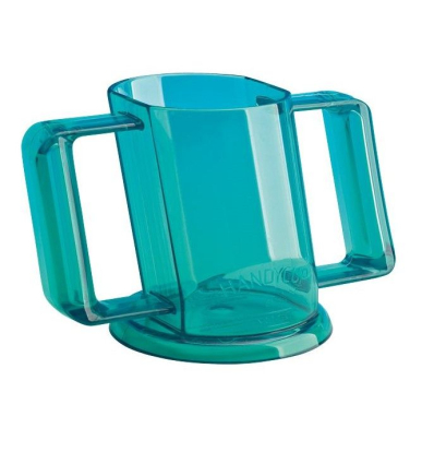 Tasse ergonomique Handycup pour faciliter la préhension vert