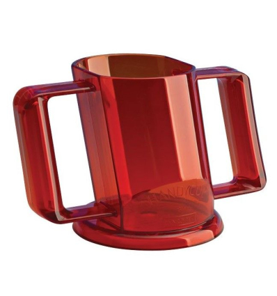 Tasse ergonomique Handycup pour faciliter la préhension rouge