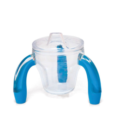 Tasse tripode ergonomique à bec bleue