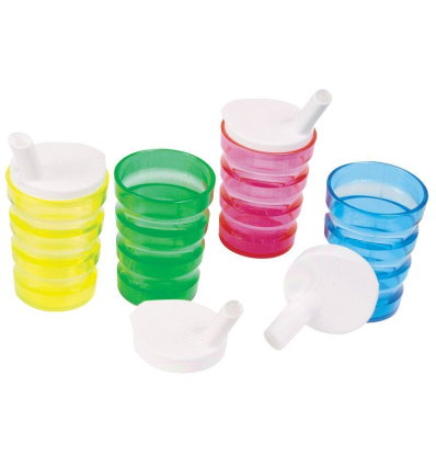Verre anti-renversement avec paille Iso coloré