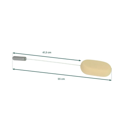 Dimensions de l'éponge de toilette à manche pliable pour le dos et le corps