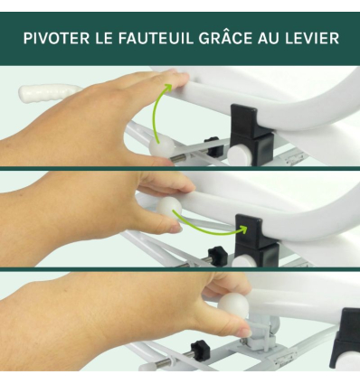 Siège de baignoire pivotant avec accoudoirs relevables Stromboli