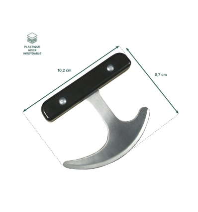 Dimensions du couteau ergonomique handicap à lame basculante