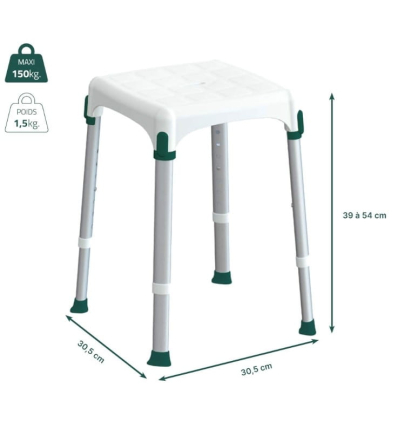 Dimensions du tabouret de douche compact Capri