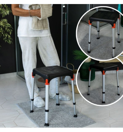 Tabouret de douche compact Capri réglable en hauteur
