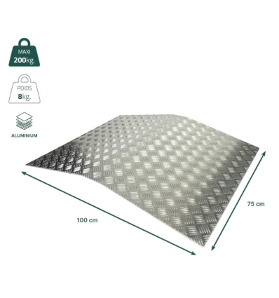Dimensions de la rampe de seuil en aluminium porte et baie vitrée pour fauteuil roulant