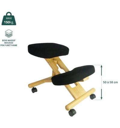 Dimensions du siège assis-debout médical ergonomique Ergo Accent