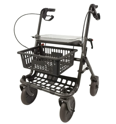 Déambulateur 4 roues léger et pliable Primo avec panier et plateau