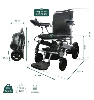 Fauteuil roulant électrique pliable ultra léger ergonomique Motorlight