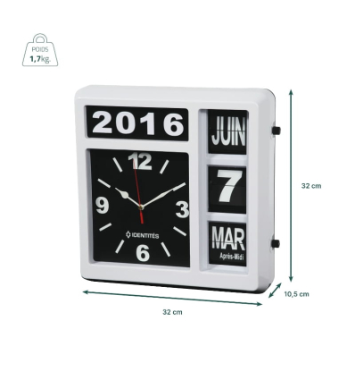 Dimensions de l'horloge calendrier analogique Classic 2