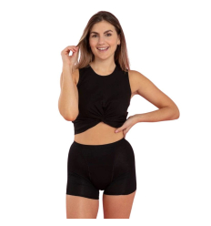Boxer menstruel lavable de nuit pour femme LUNA Moi et MARIE noir
