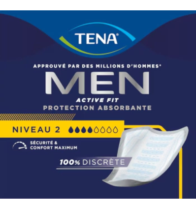 Protection urinaire absorbante pour homme TENA Men Active Fit Niveau 2