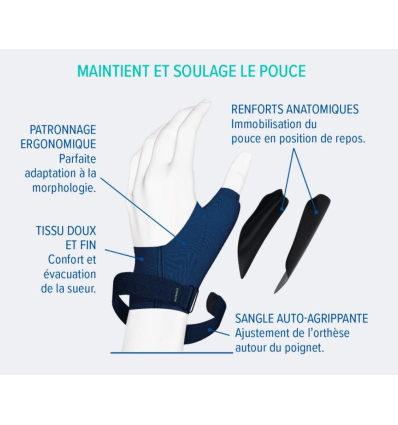 Attelle de repos rigide pour rhizarthrose du pouce Epitact
