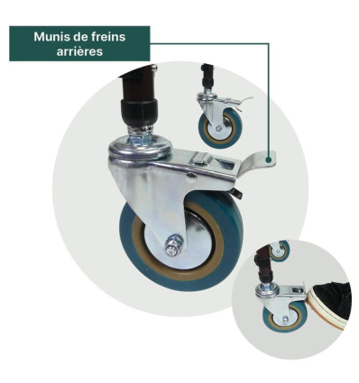 Roue de la desserte de table roulante médicale