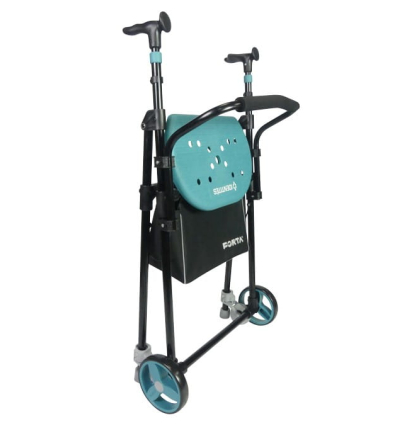 Déambulateur 2 roues pliable Air On Plus Forta bleu turquoise